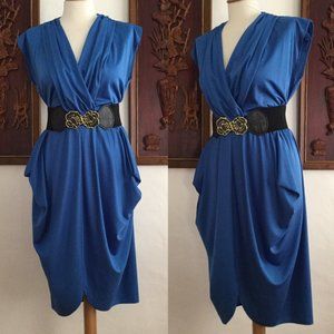 Vintage 80s blue cocktail dress
